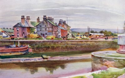 Glasson, on the Lune (farge litho) av Albert Woods