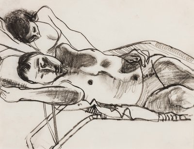 På lettini (kull på papir) av Alberto Morrocco