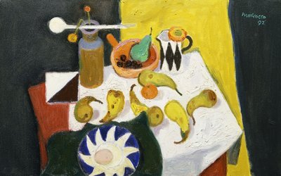 Stilleben med pærer av Alberto Morrocco