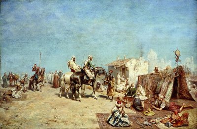 En arabisk leir, av Alberto Pasini
