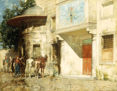 Utenfor moskeen, av Alberto Pasini