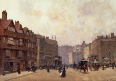 High Holborn, London, av Alberto Pisa (1864-1936), akvarell på papir montert på papp, 32 4 x 45 7 cm av Alberto Pisa