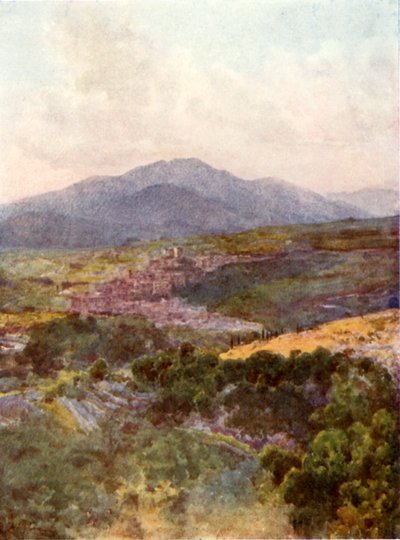 Subiaco fra klosteret S Benedict av Alberto Pisa