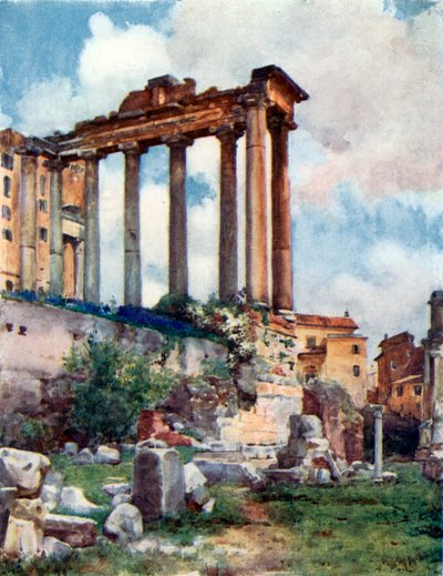 Saturn-tempelet fra Basilica Julia i Forum av Alberto Pisa