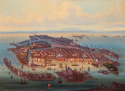 Luftfoto av Venezia, 1867. av Alberto Rieger