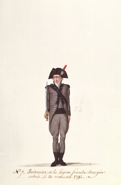 En pontoner fra den franske fremmedlegionen, fra Coppetiers, 23. november 1792 av Albertus Gregorius