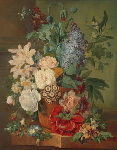 Blomster i en terracotta vase av Albertus Jonas Brandt