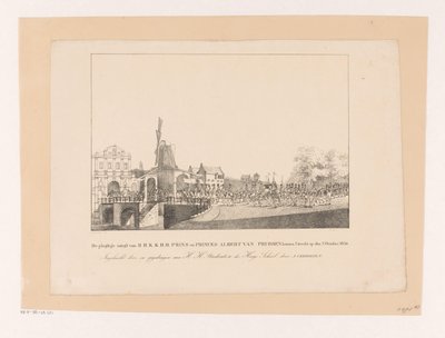 Inntreden av prinsesse Marianne og hennes ektemann prins Albert i Utrecht, 1830 Den høytidelige inngangen til H.H.K.K.H.H. Prins og prinser Albert av Preussen i Utrecht 2. oktober 1830 (tittel på objekt) av Albertus Verhoesen