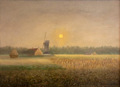 Windmilla på Latem på Moonlight av Albijn Van den Abeele