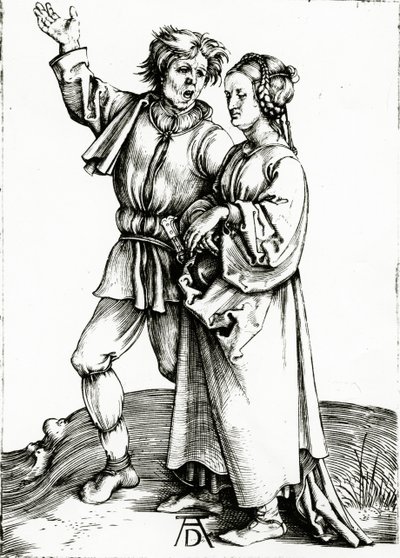 Et rustikk par, gravert av Johannes Wierix, ca. 1565 (gravering) av Albrecht (after) Durer or Duerer