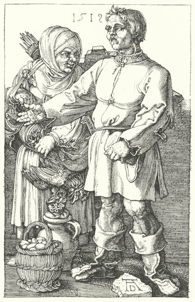 Bønder som selger produktene sine av Albrecht (after) Durer or Duerer