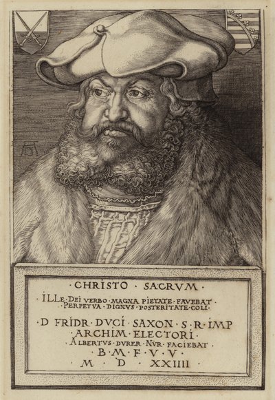 Fredrik den vise, kurfyrst av Sachsen (gravering) av Albrecht (after) Durer or Duerer