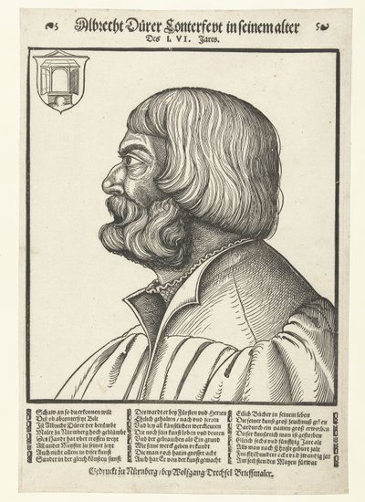 Portrett av Albrecht Dürer (1471-1528) av Albrecht (after) Durer or Duerer
