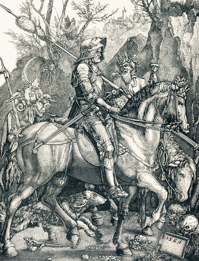 The Knight of Death, ca. 1880 (gravering) av Albrecht (after) Durer or Duerer