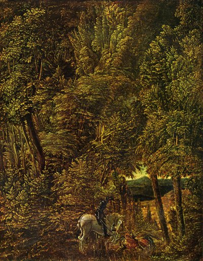 Landskap av tre med Saint George som kjemper mot dragen av Albrecht Altdorfer