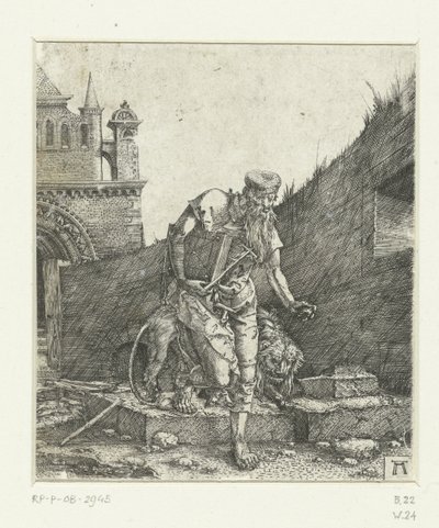 Saint Hieronymus i gårdsplassen til en kirke av Albrecht Altdorfer