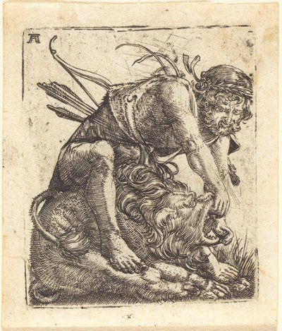 Hercules overvinner Nemean Lion av Albrecht Altdorfer