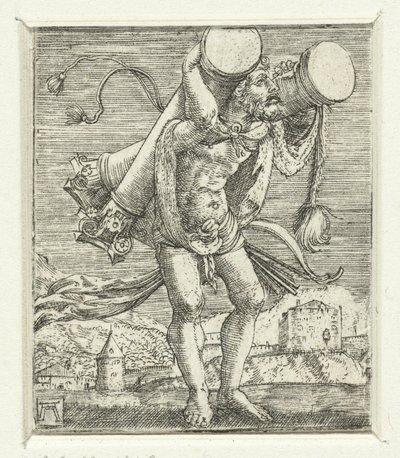 Herkules bærer søylene av Albrecht Altdorfer