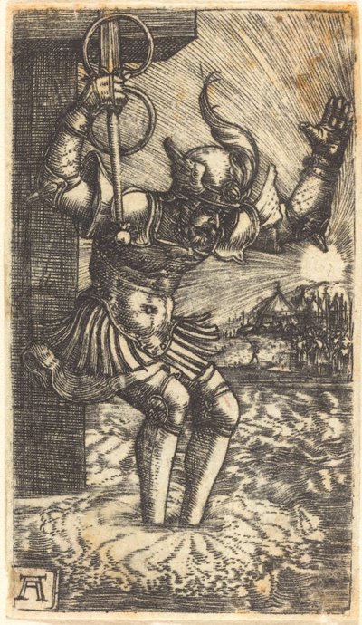 Horatius Cocles hopper inn i elven Tiberen av Albrecht Altdorfer