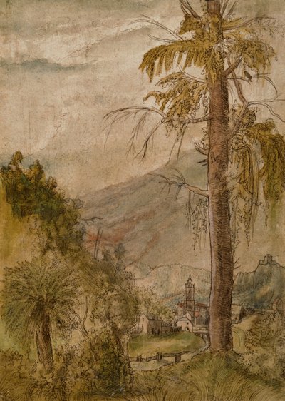 Landskap med kirke av Albrecht Altdorfer