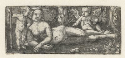 Tilbakelent Venus med to putti av Albrecht Altdorfer