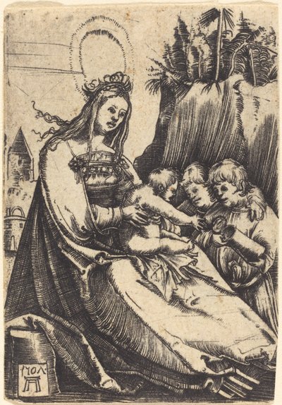 Mary med barn og to gutter av Albrecht Altdorfer
