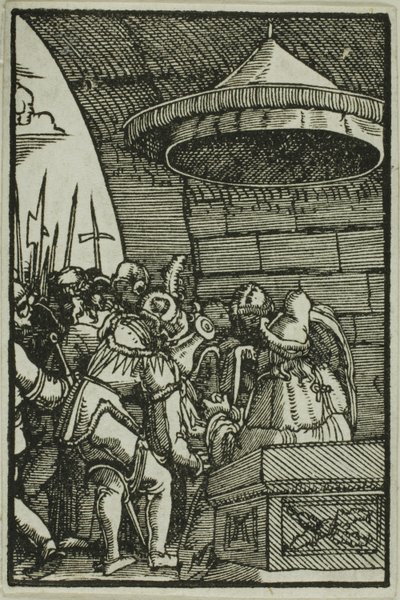 Pilatus vasker hendene, fra Menneskets syndefall og forløsning av Albrecht Altdorfer
