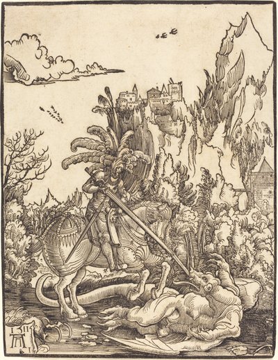 Saint George dreper dragen av Albrecht Altdorfer