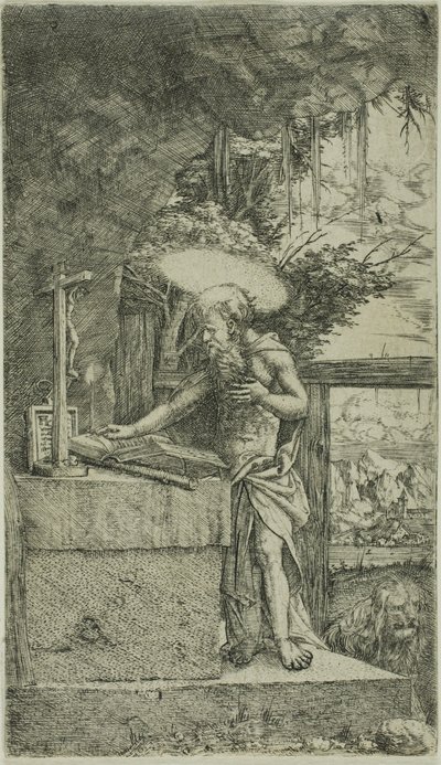 Saint Jerome Reading av Albrecht Altdorfer