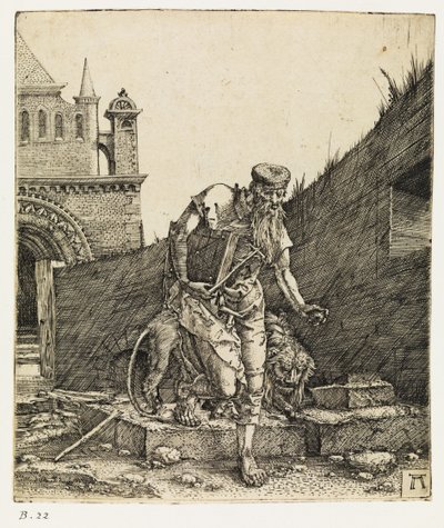 Saint Jerome Walking in a Churchyard, før 1519. av Albrecht Altdorfer