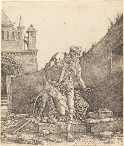 Saint Jerome i en gårdsplass av Albrecht Altdorfer