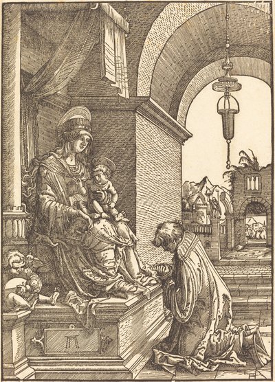 Suppliant som kneler foran jomfruen og barnet av Albrecht Altdorfer