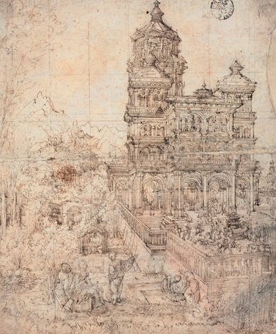 Susanna bading - Tegning av Albrecht Altdorfer (ca. 1480-1538) av Albrecht Altdorfer