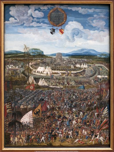 Slaget ved Alexander. Seieren til Alexander III av makedonsk sa den store (356-323 f.Kr.) over Darius III Codoman (rundt 380-330 f.Kr.), konge av perserne til Issos (nær dagens Iskenderun, Tyrkia) i 333 f.Kr. Maleri av Albrecht Altdorfer (1480-153 av Albrecht Altdorfer