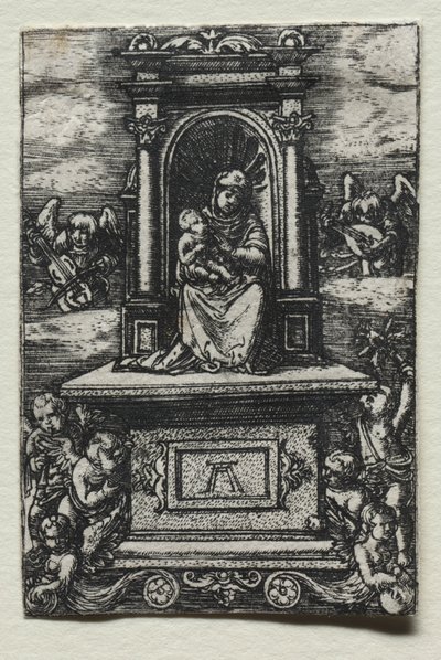 Den vakre jomfruen av Ratisbon på et alter av Albrecht Altdorfer