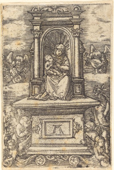 Den vakre jomfruen av Regensburg på et alter av Albrecht Altdorfer