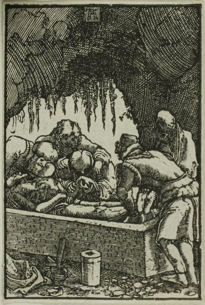 Gravleggingen, fra Menneskets syndefall og forløsning av Albrecht Altdorfer