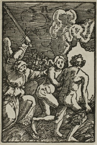Utdrivelsen fra paradiset, fra Menneskets syndefall og forløsning av Albrecht Altdorfer