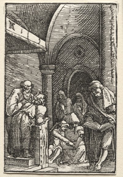Menneskets fall og forløsning: Kristus disputerer med legene, ca. 1515. av Albrecht Altdorfer