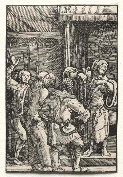 Menneskets fall og forløsning: Kristus før Kaifas, ca. 1515. av Albrecht Altdorfer