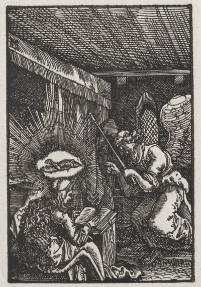 Menneskets fall og forløsning: Bebudelsen av Albrecht Altdorfer