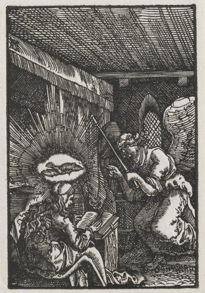 Menneskets fall og forløsning: kunngjøringen, ca. 1513. av Albrecht Altdorfer