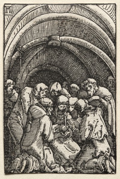Menneskets fall og forløsning: Jomfruens død, ca. 1515. av Albrecht Altdorfer