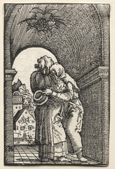 The Fall and Redemption of Man: The Embrace of Joachim and Anne at Golden Gate av Albrecht Altdorfer