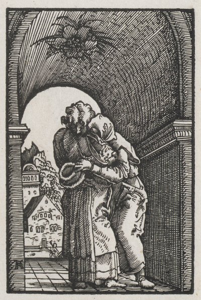 The Fall and Redemption of Man: The Embrace of Joachim and Anne at Golden Gate av Albrecht Altdorfer