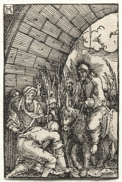 Menneskets fall og forløsning: Inntoget i Jerusalem, ca. 1515. av Albrecht Altdorfer