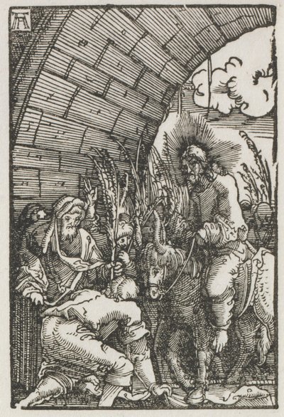 Menneskets fall og forløsning: Inntoget i Jerusalem, ca. 1515. av Albrecht Altdorfer