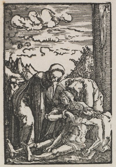 Menneskets fall og forløsning: Klagesangen under korset, ca. 1515. av Albrecht Altdorfer