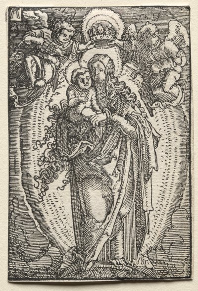 Menneskets fall og forløsning: Jomfruen som himmelens dronning, ca. 1515. av Albrecht Altdorfer