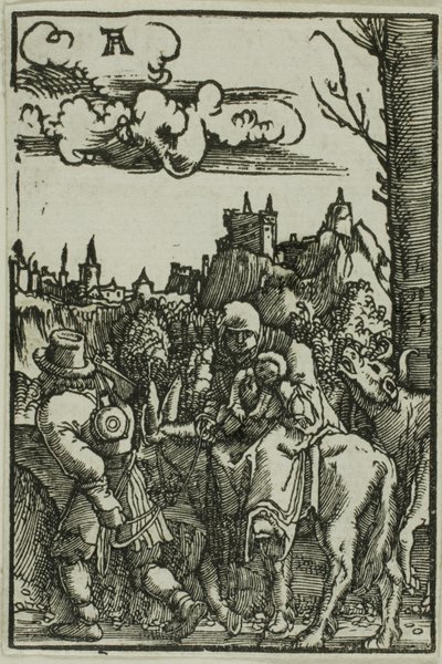 Flukten til Egypt, fra Menneskets syndefall og forløsning av Albrecht Altdorfer